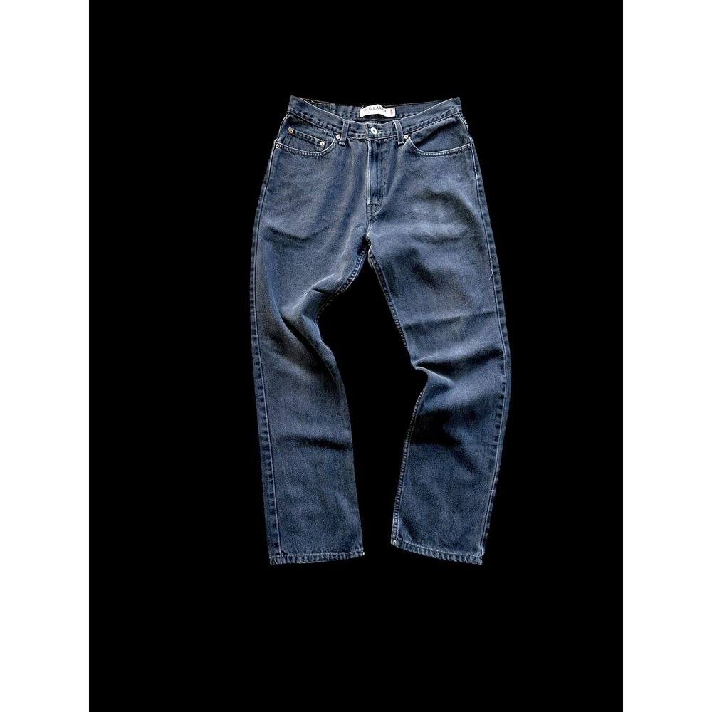 2000's‎ Levi's 505 Jeans Men 30.5x30 Regular Fit Faded Distressed Black Denim